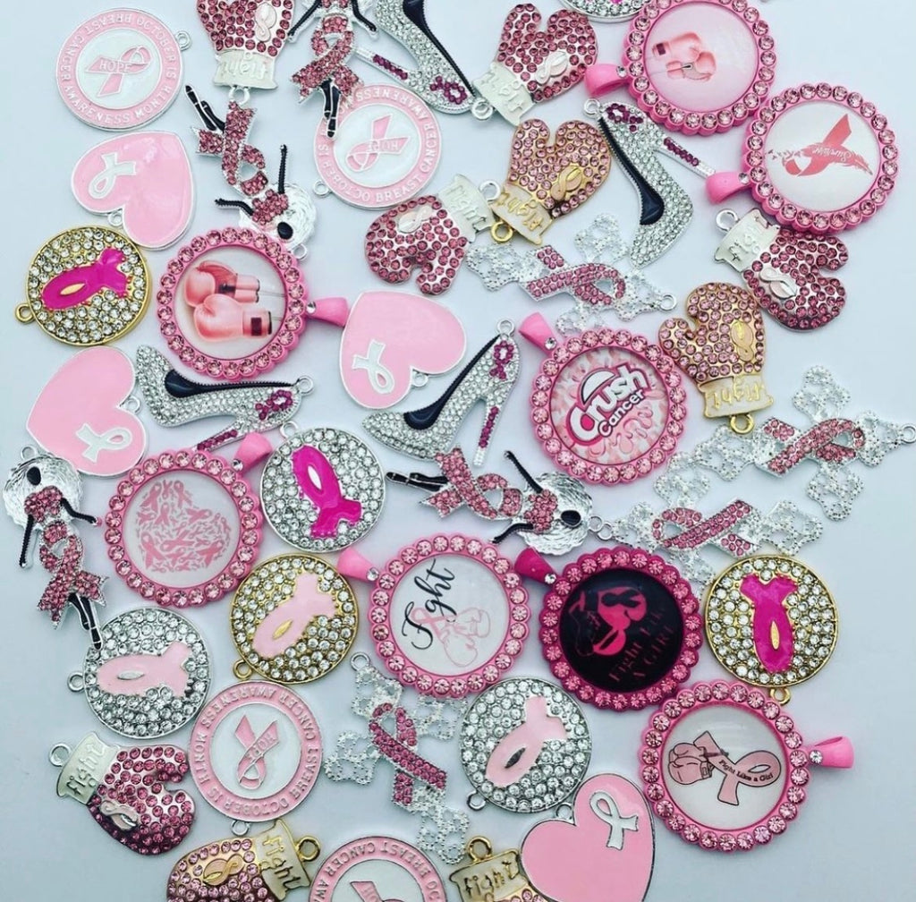 Breast cancer charms bunfle