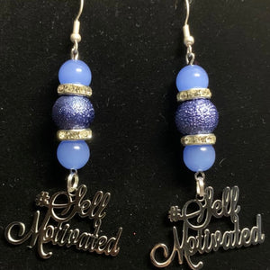 Self motivated blue earrings
