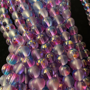Purple sparkle gold beads