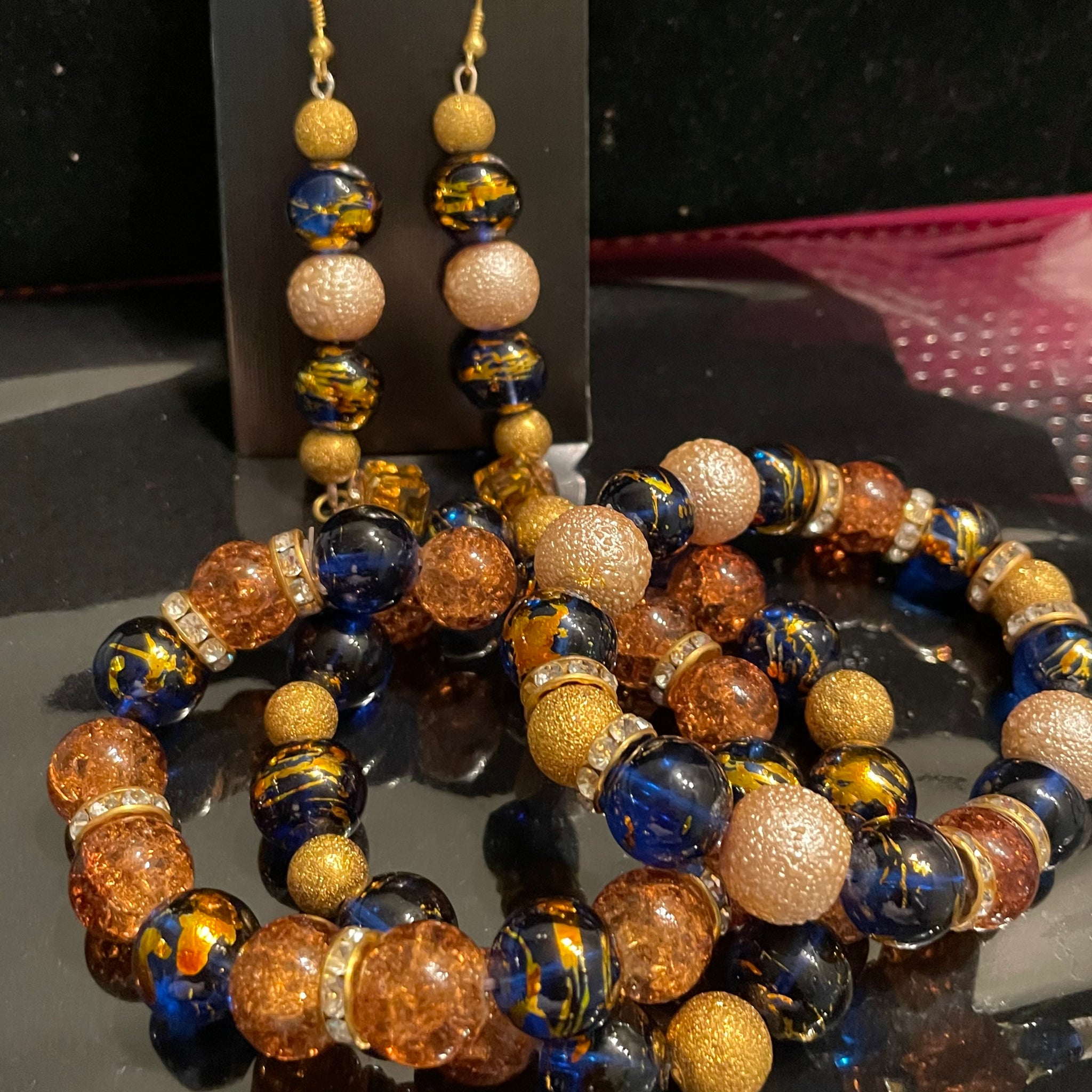 Golden blues Jewelry set