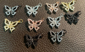 Pave cut out butterfly charms