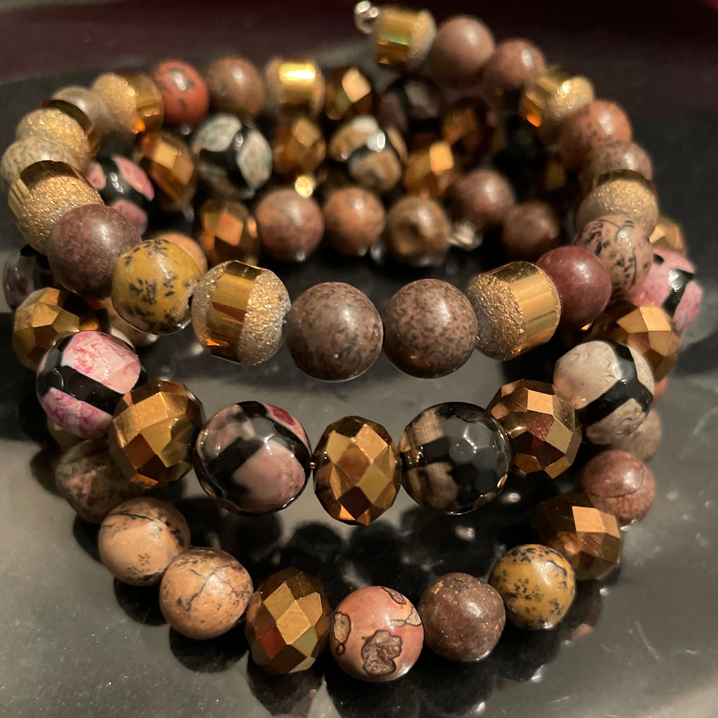 Brown thunder wrapped bracelet