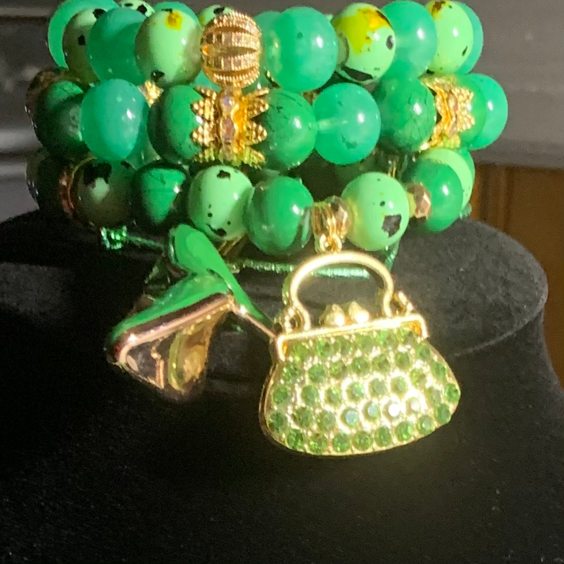 Mean green handmade jewelry set