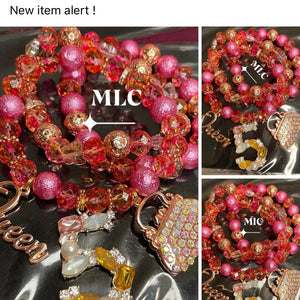 Rosy pink bracelets stack