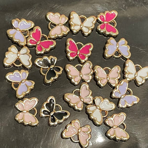 Gold base mixed butterflies charms