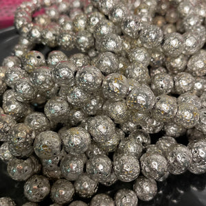 Silver lava beads