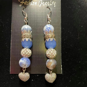 Hearts are blue earrings