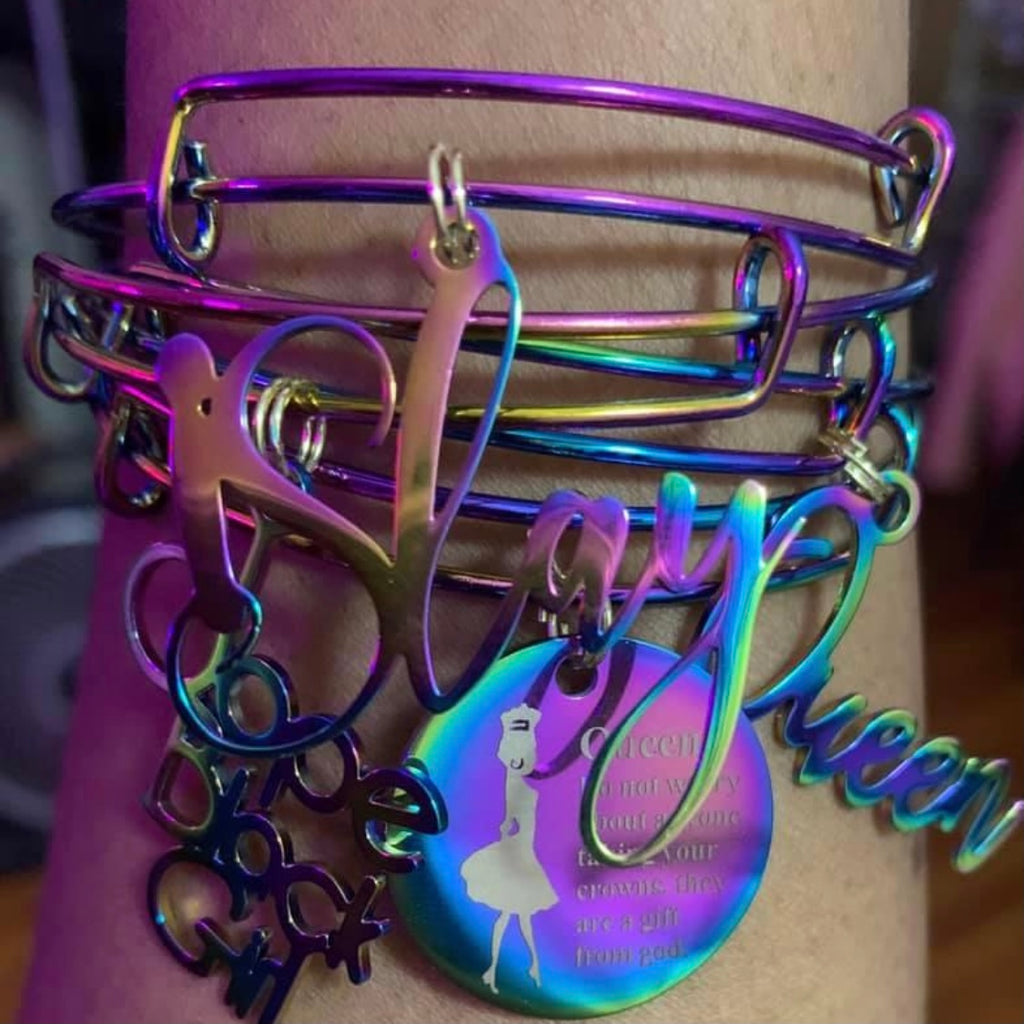 Rainbow bangle stack