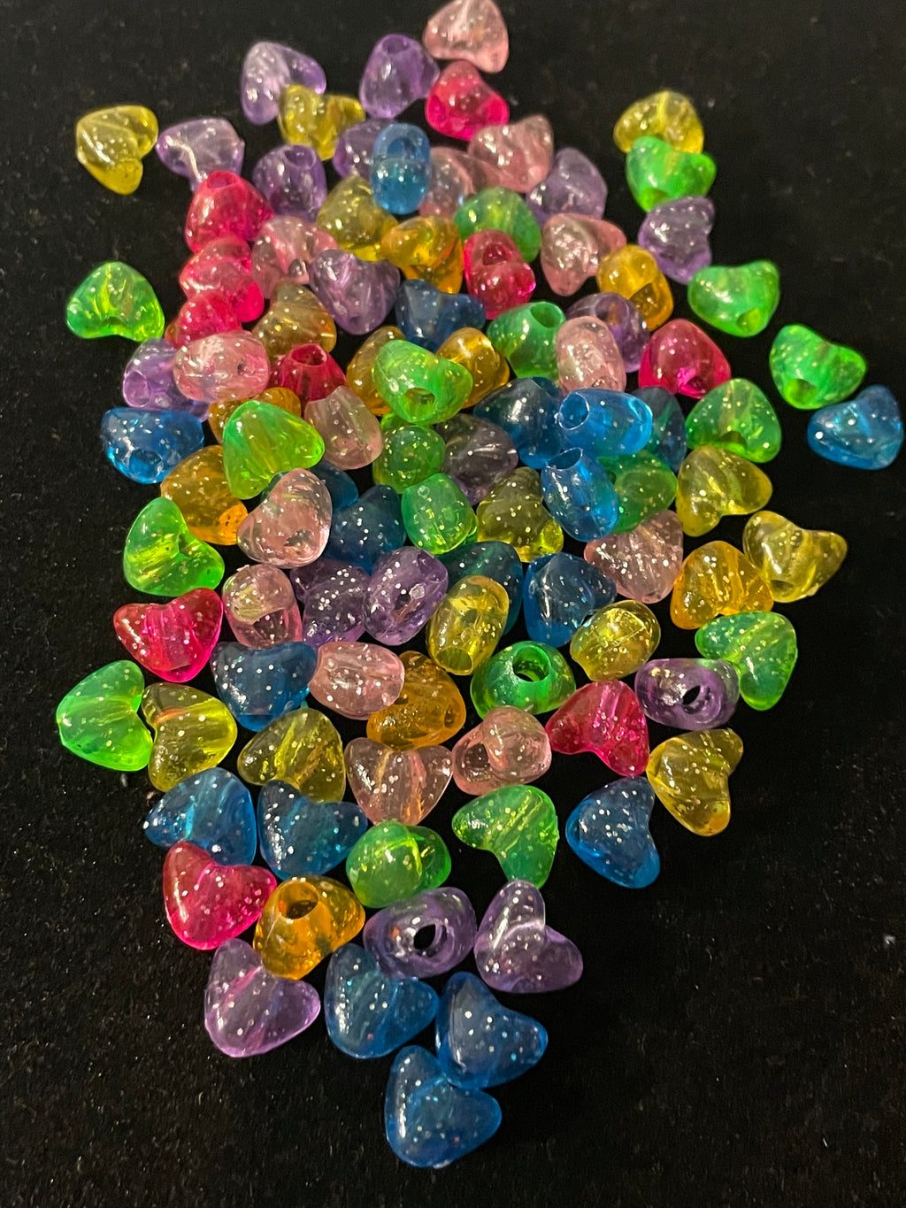 Sparkle heart beads