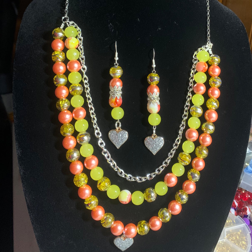 Peach sunshine handmade Jewelry set