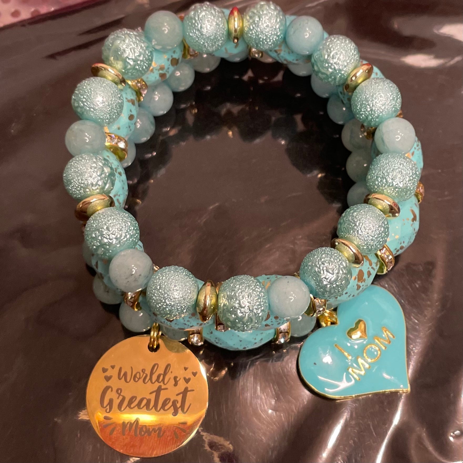 She’ll mom turquoise bracelets stack