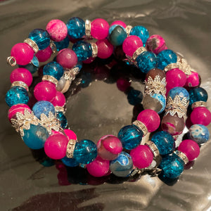 Cotton candy sparkle wrap bracelet