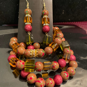 Warm tones red Jewelry set