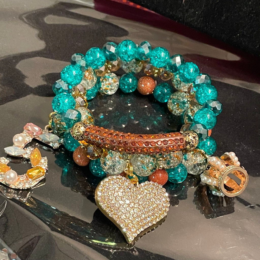 Teal whirled stack