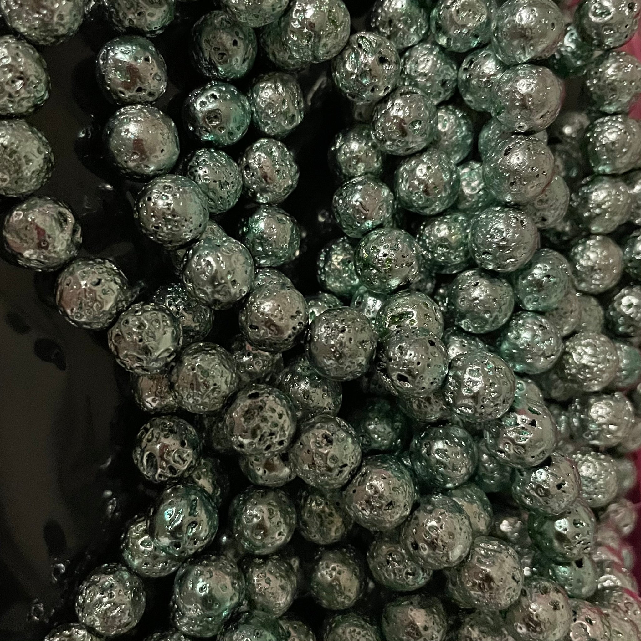 Light mint green lava beads