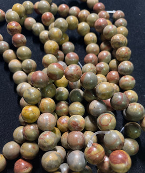 Red rainbow jasper beads